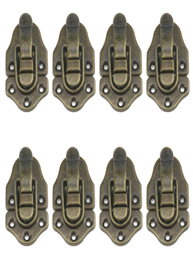 Geesatis 8 Pcs Metal Box Hasp Lock Toggle Latch Catch Decorative Hasp Box Latch Hasps for Jewelry Wooden Case Boxes, with Mounting Screws, Green Bronze - Image 1